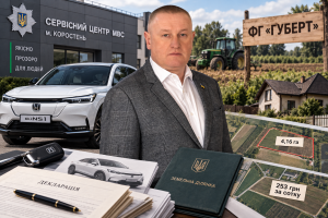 Керівник коростенського ТСЦ Сергій Губерт розсікає на чужій електричці та має родинний «аграрний бонус» у вигляді фермерського господарства